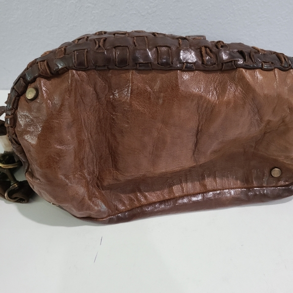 LANGELLOTTI Leather Brown Boho Convertible Bag - Picture 10 of 13